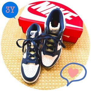 Nike Dunk High Navy & White Sneakers Size 3Y